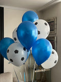 Pack 10 Globos de Fútbol: Balones Blancos + Color de tu Euipo