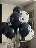 Pack 10 Globos de Fútbol: Balones Blancos + Color de tu Euipo