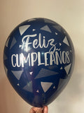 Feliz Cumpleaños Azul y Plata 12 o 18gl